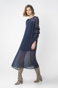 BLUE DRESS WITH PUFF SLEEVES Alternative